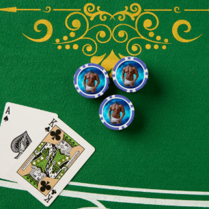 Jetons De Poker SlipperyJoe's homme musclé barbu torse nu sixpaque