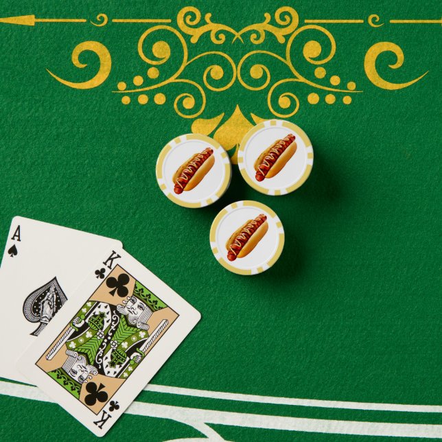 Jetons De Poker SlipperyJoe's hot dog niché doucement pain jaune v (Table de poker (pile))