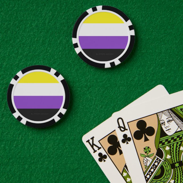 Jetons De Poker SlipperyJoe's Nonbinary Pride Drapeau gay cadeaux  (Table de poker (double))