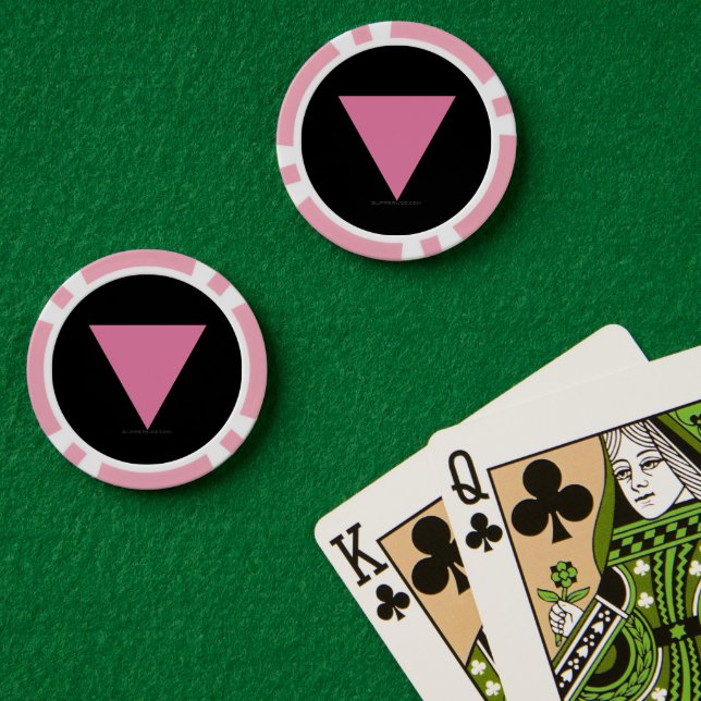 Jetons De Poker SlipperyJoe's rose triangle drapeau clair rose sym (Table de poker (double))