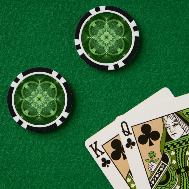 Jetons De Poker SlipperyJoe's Saint Patrick's Day glowing four feu (Table de poker (double))