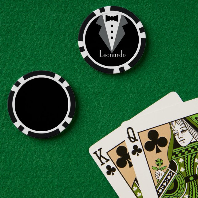 Jetons De Poker Smoking noir personnalisé (Table de poker (double))