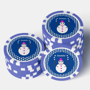 Jetons De Poker Snowlady de Noël Jongler boules de neige amusant
