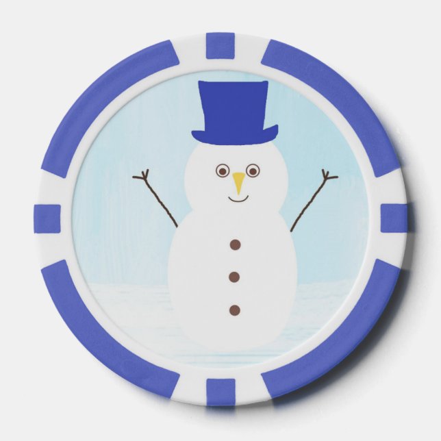 Jetons De Poker snowman art (Recto)