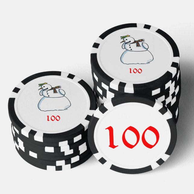 Jetons De Poker Snowman noir 100 puce de poker rayé (Empiler)
