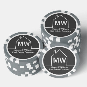 Jetons De Poker Société immobilière Grise Personnalisée Realtor