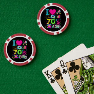 Jetons De Poker Soirée Rétro dans le Style des Années 1970