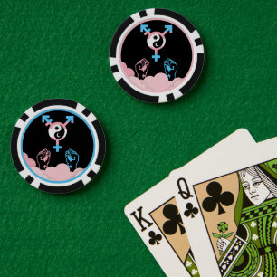 Jetons De Poker Soleil et Lune de Pouvoir et d'Équilibre Symbole T