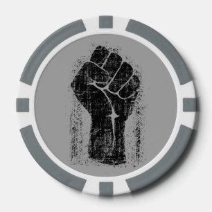 Jetons De Poker Solidarité Poing Grunge Style Distressed