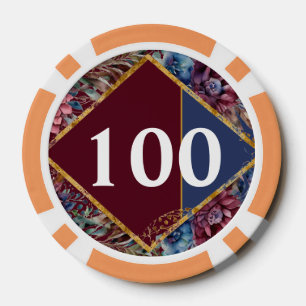 Jetons De Poker Sophistication stupéfiante Mariage de pivoine à bi