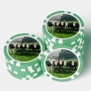 Jetons De Poker Souriez s'il vous plaît! Vaches mignonnes et amusa