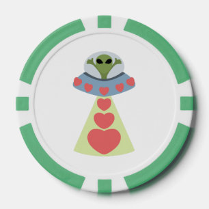 Jetons De Poker Space Love Alien Valentine