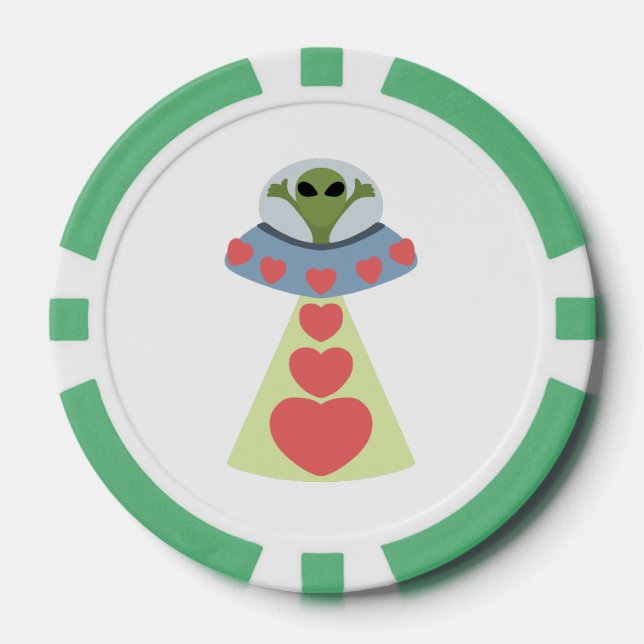 Jetons De Poker Space Love Alien Valentine (Recto)