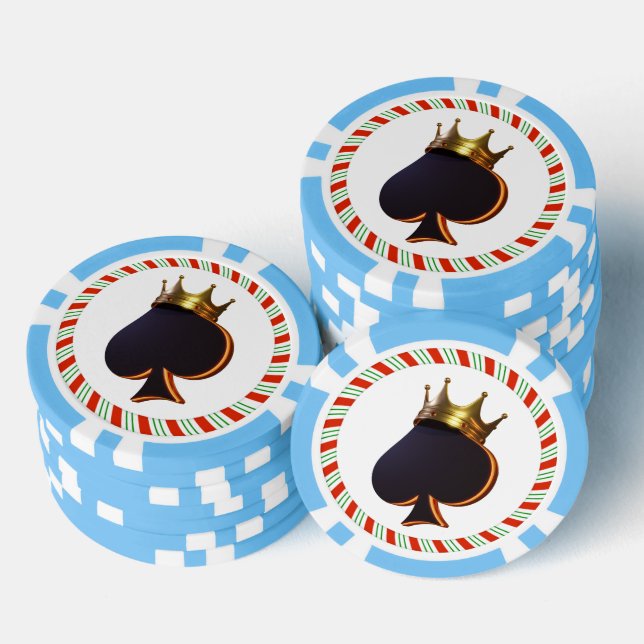 Jetons De Poker Spade personnalisée avec rendu 3D Couronne (Empiler)