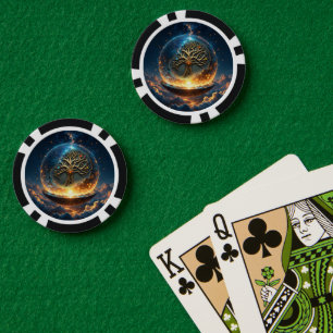 Jetons De Poker Sphère de Vie – L'Arbre du Monde Doré.