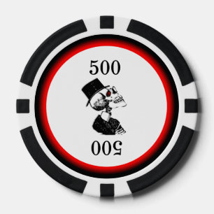 Jetons De Poker Squelette des yeux rouges