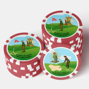 Jetons De Poker SS. Andrew & Jude avec 2 golfeurs masculins