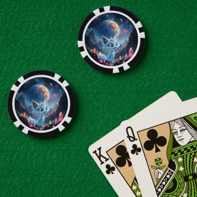 Jetons De Poker Star Whisper Fox – Keeper of Crystal Light.  (Table de poker (double))