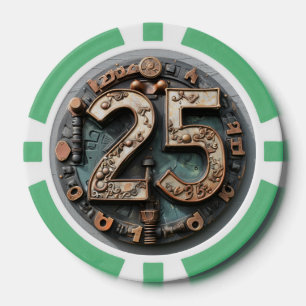 Jetons De Poker Steampunk $25 Poker Chip : Fortune mécanique