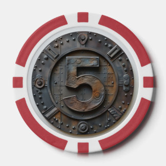 Jetons De Poker Steampunk $5 Poker Chip : Jeu victorien
