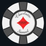 jetons de poker | Sticker rond classique Mariage V<br><div class="desc">Poker Chips Vegas Casino Sticker Classic Round Mariage à thème. Personnalisez facilement avec vos propres détails.</div>