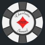 jetons de poker | Sticker rond classique Mariage V<br><div class="desc">Poker Chips Vegas Casino Sticker Classic Round Mariage à thème. Personnalisez facilement avec vos propres détails.</div>