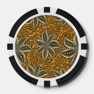 Jetons De Poker Style Batik Floral Abstrait africain