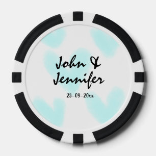 Jetons De Poker style de texte minimal simple blanc mariage cœur b