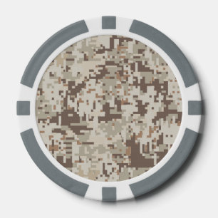 Jetons De Poker Style Désert Camouflage Numérique Pixels Décor