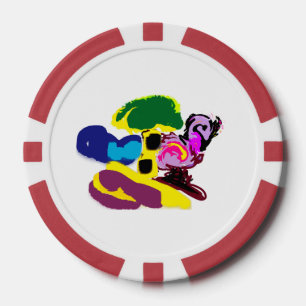 Jetons De Poker Style d'été amusant flamant rose