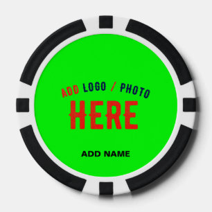 JETONS DE POKER STYLÉ MODERNE PERSONNALISÉ VERT NÉON MARQUE VERIFI