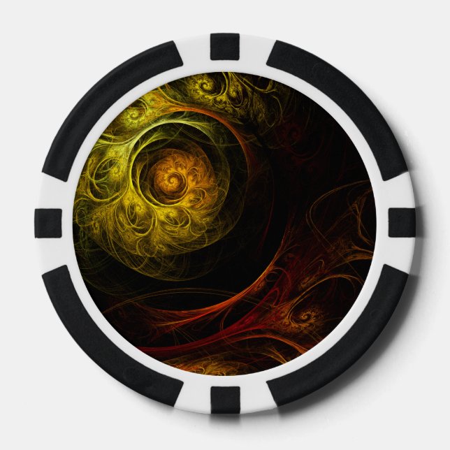 Jetons De Poker Sunrise Floral Red Abstrait Art (Recto)