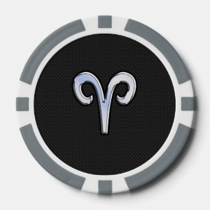 Jetons De Poker Symbole de Chrome Like Aries Zodiac