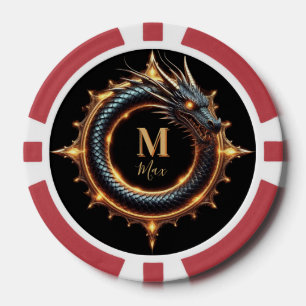 Jetons De Poker 🐉 Symbole de Dragon de Fantaisie de Nom Personnal