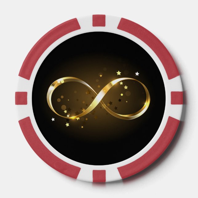 Jetons De Poker Symbole d'infini doré (Recto)