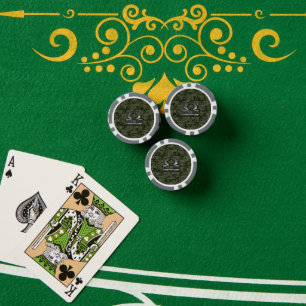 Jetons De Poker Symbole du Zodiaque de la Libra sur camo numérique