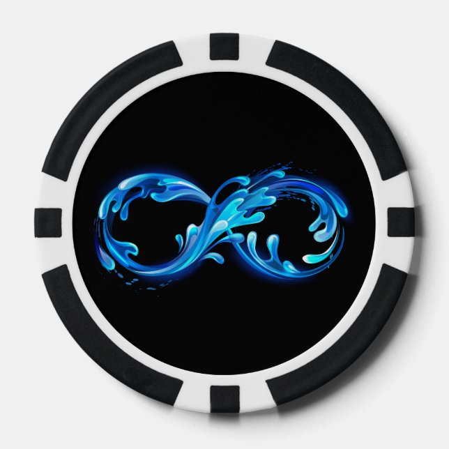 Jetons De Poker Symbole Infini d'Eau Claire et Froide (Recto)