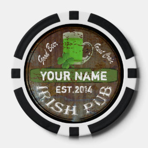 Jetons De Poker Symbole Irish Pub personnalisé