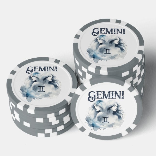 Jetons De Poker SYMBOLE Zodiaque Gemini Thème Anniversaire (Empiler)
