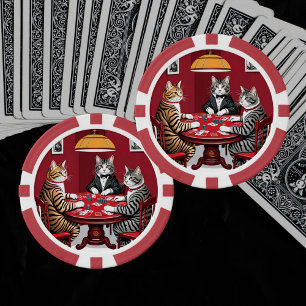 Jetons De Poker Tabby Cats Jouer Au Poker