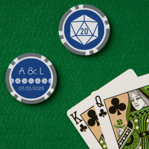 Jetons De Poker Table chic en bleu