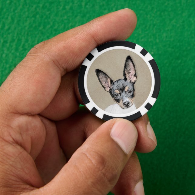 Jetons De Poker Tableau Rat Terrier - Cute Original Chien Art (main)