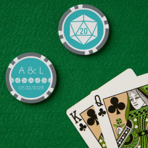 Jetons De Poker Tabletop Chic en turquoise
