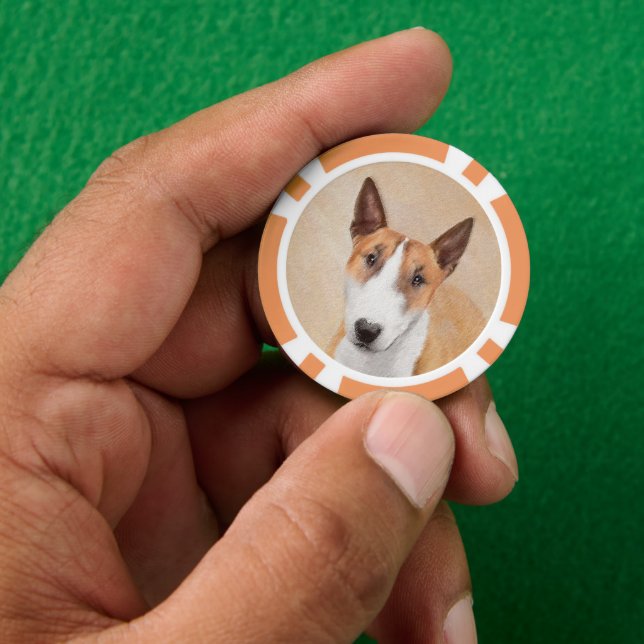 Jetons De Poker Tabouret miniature Terrier Peinture - Art Chien or (main)