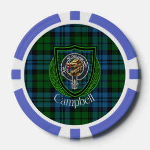 Jetons De Poker Tartan et blason du clan écossais Campbell