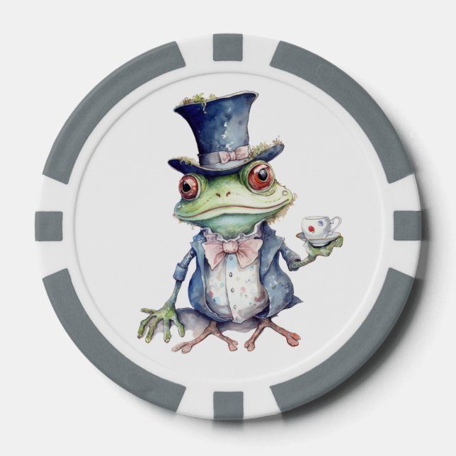 Jetons De Poker Tea Party crapaud en haut du chapeau (Recto)