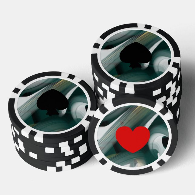 Jetons De Poker Tendance des chips de poker Art Abstrait noir blan (Empiler)