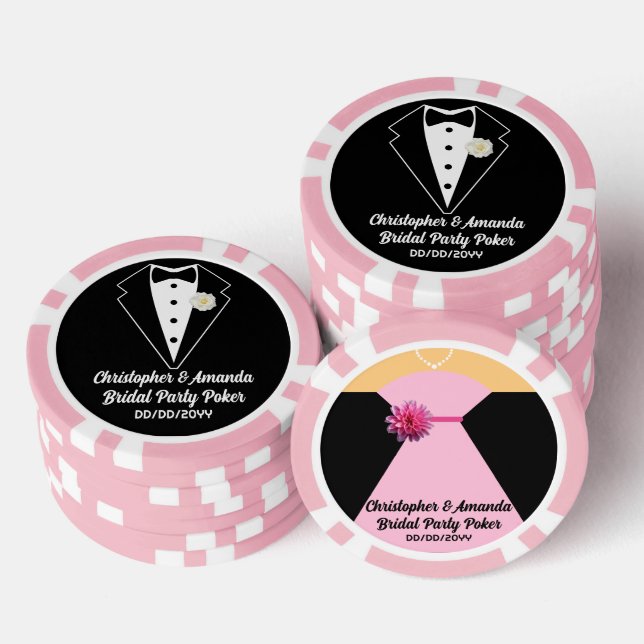 Jetons De Poker Tenue de mariage de poker noir et robe de mariée r (Empiler)