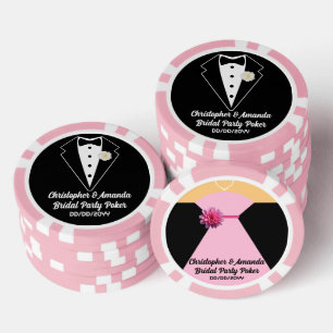 Jetons De Poker Tenue de Mariage Poker Smoking Noir Robe de Mariée
