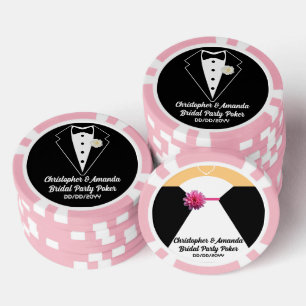 Jetons De Poker Tenue de soirée noire de poker pour la mariée et s